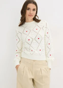 Outlet Jersey de punto ajour de mezcla de algodón Mujer Jerséis|Ropa De Punto