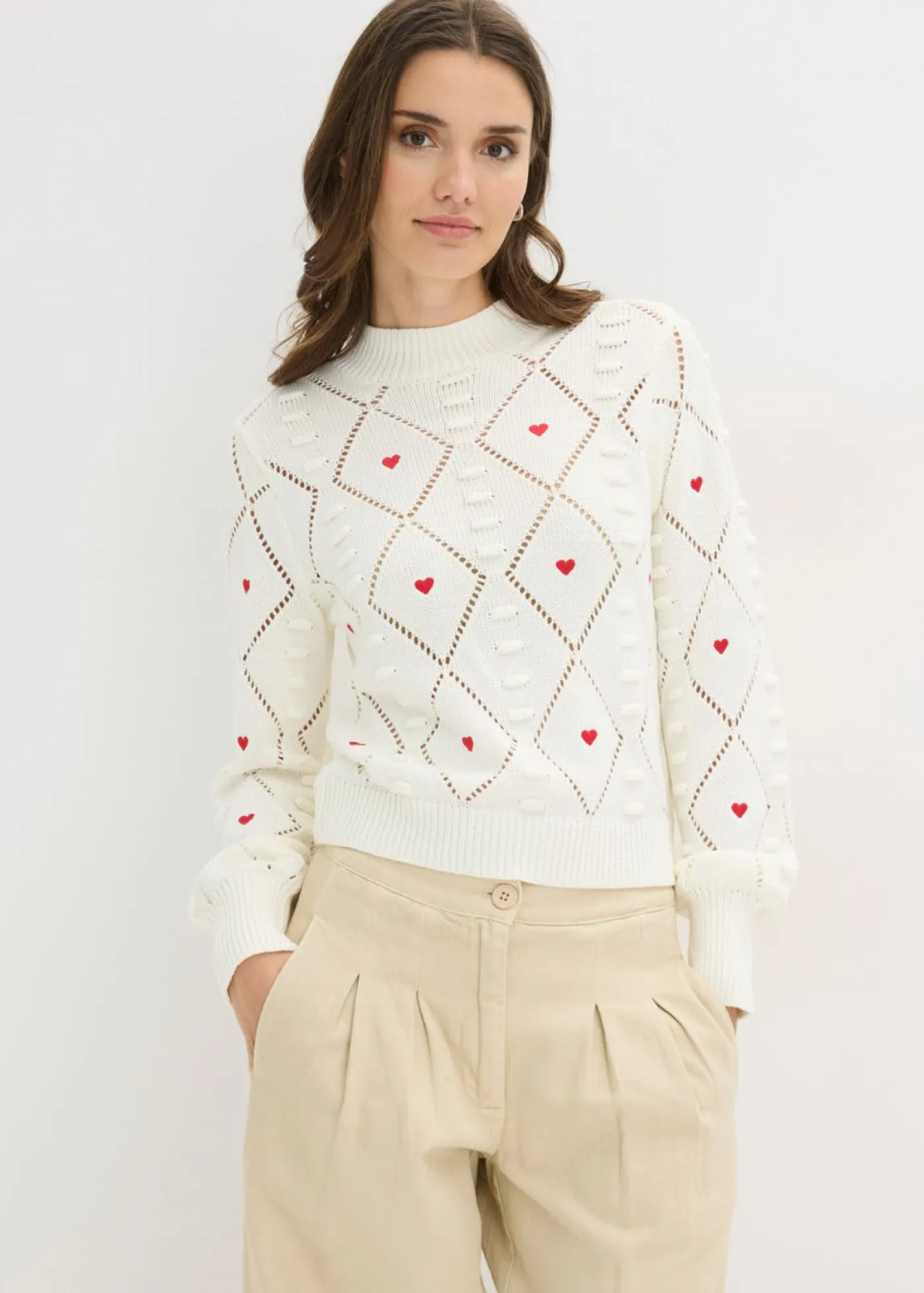 Outlet Jersey de punto ajour de mezcla de algodón Mujer Jerséis|Ropa De Punto