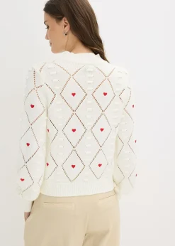 Outlet Jersey de punto ajour de mezcla de algodón Mujer Jerséis|Ropa De Punto
