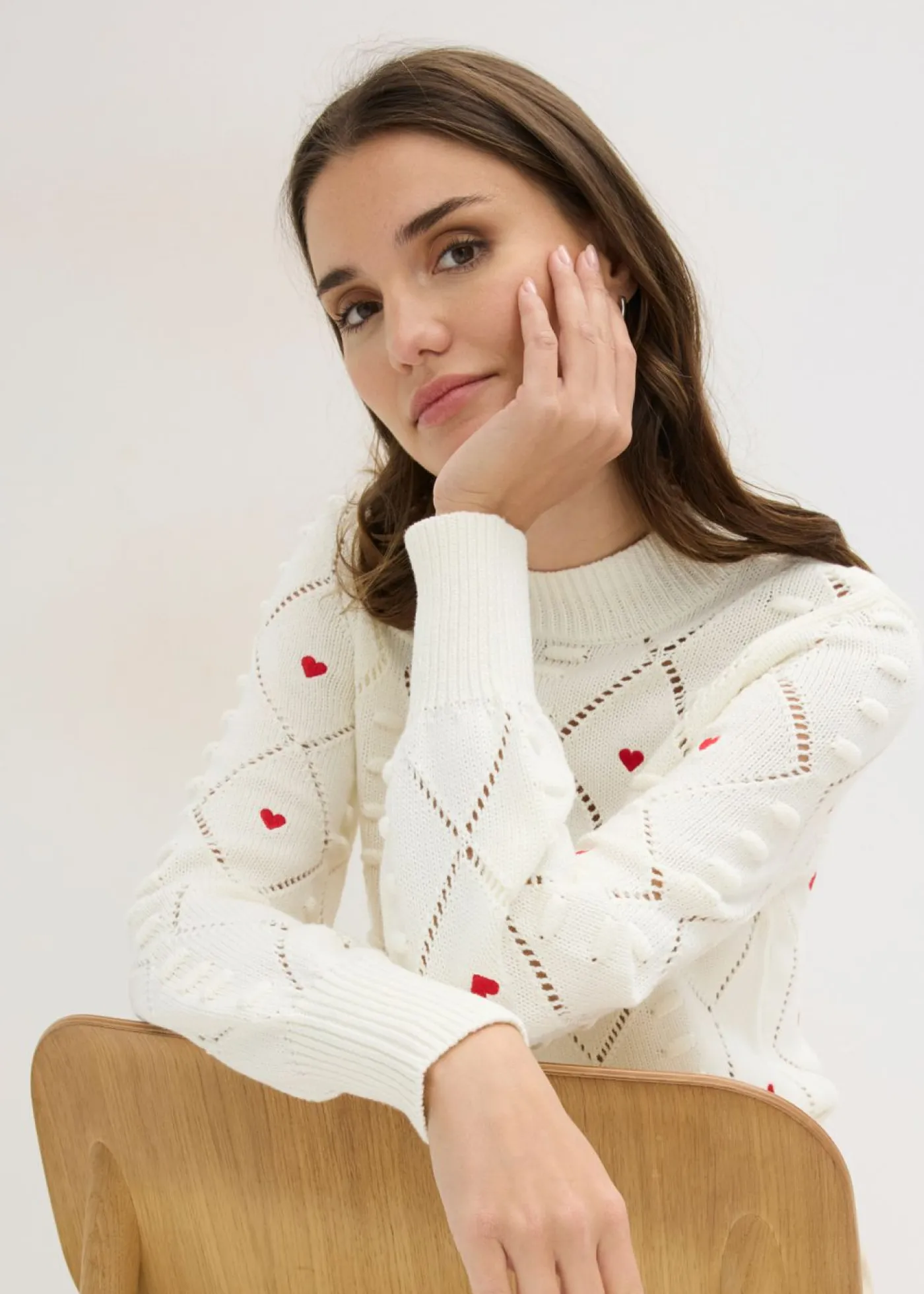 Outlet Jersey de punto ajour de mezcla de algodón Mujer Jerséis|Ropa De Punto