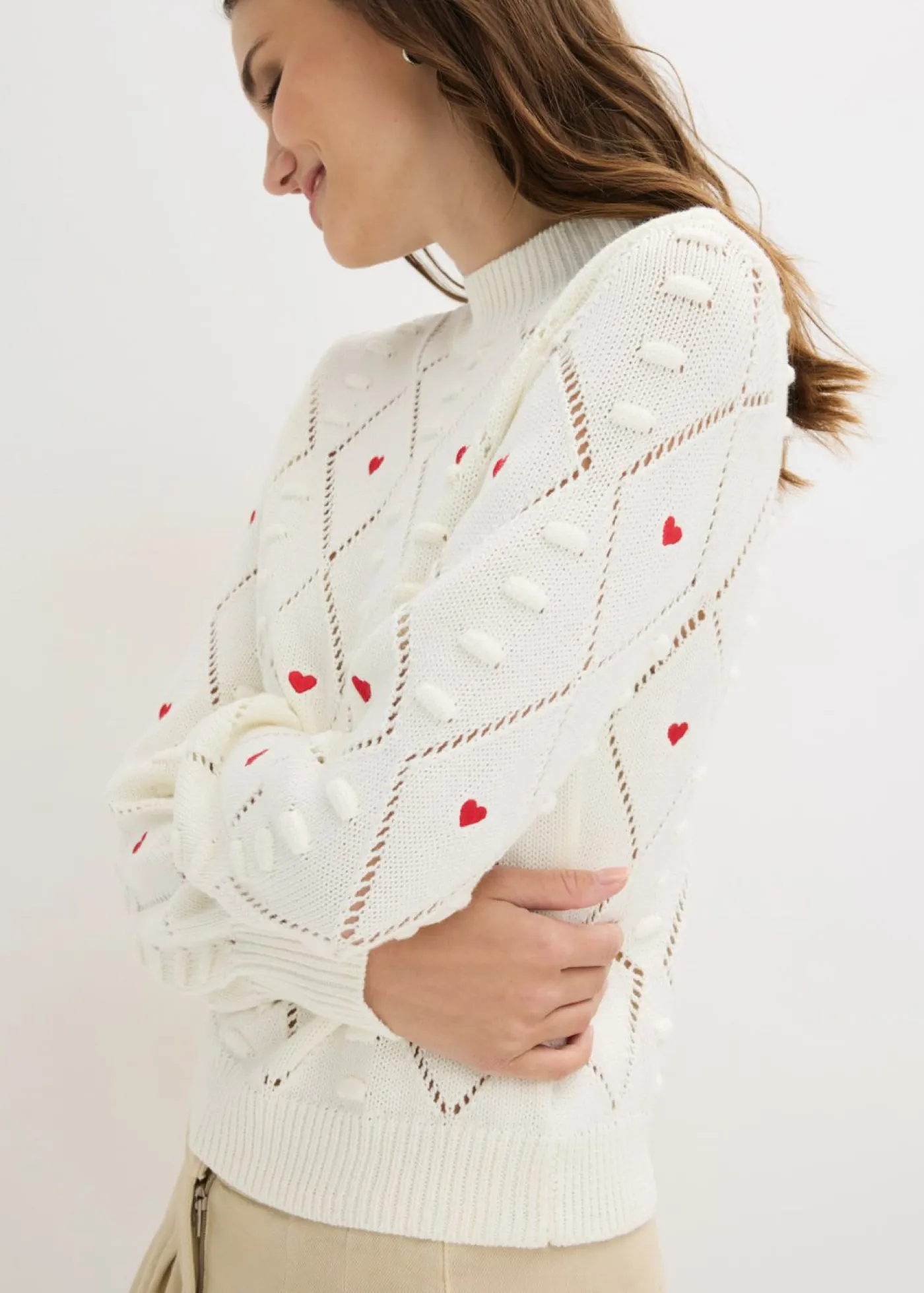 Outlet Jersey de punto ajour de mezcla de algodón Mujer Jerséis|Ropa De Punto