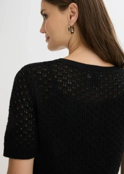 Clearance Jersey de punto ajour de mezcla de algodón Mujer Jerséis|Novedades