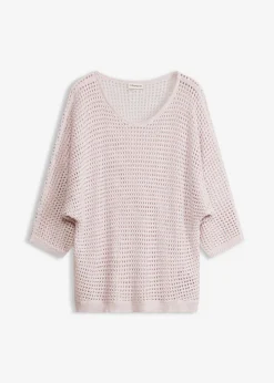 Jersey de punto ajour de mezcla de viscosa Mujer Jerséis|Novedades
