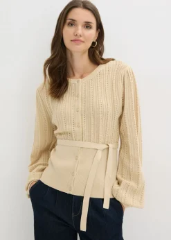 Clearance Jersey de punto ajour en mezcla de algodón Mujer Jerséis|Novedades