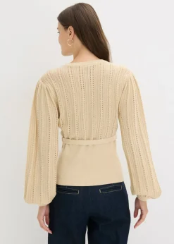 Clearance Jersey de punto ajour en mezcla de algodón Mujer Jerséis|Novedades