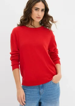 Jersey de punto con cuello redondo Mujer Básicos|Jerséis