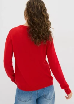 Jersey de punto con cuello redondo Mujer Básicos|Jerséis