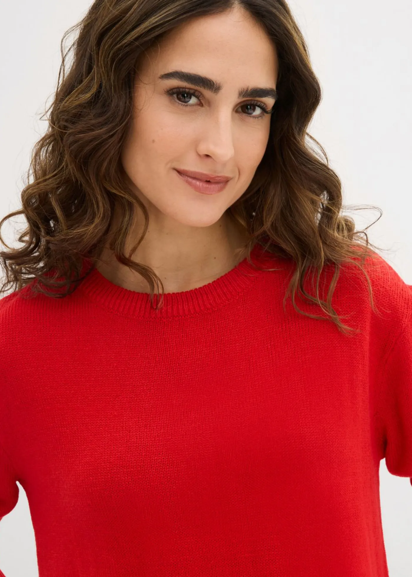 Jersey de punto con cuello redondo Mujer Básicos|Jerséis