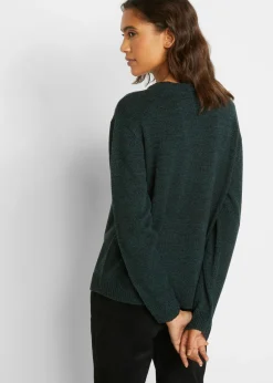 Sale Jersey de punto con cuello redondo jaspeado Mujer Jerséis|Ropa De Punto