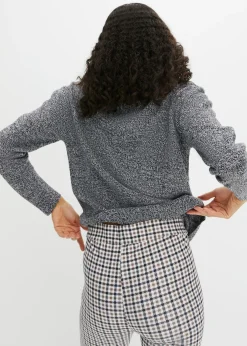 Hot Jersey de punto con cuello redondo jaspeado Mujer Jerséis|Ropa De Punto