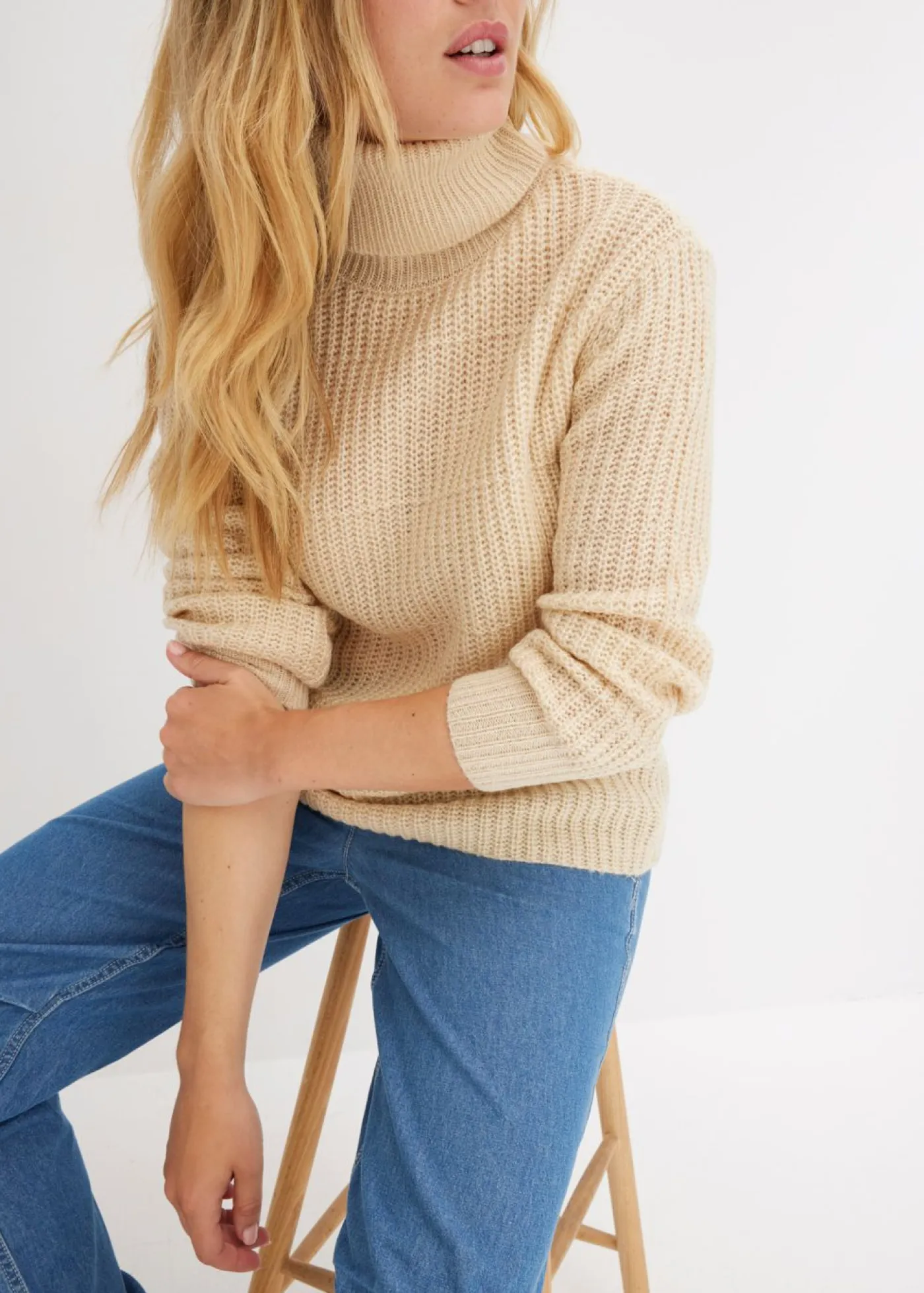 Online Jersey de punto con cuello vuelto Mujer Jerséis|Ropa De Punto