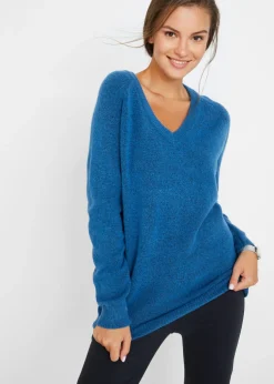 Best Jersey de punto con cuello en V, de corte oversize Mujer Jerséis|Ropa De Punto