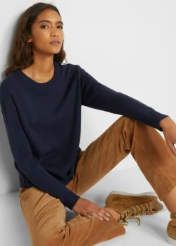 Outlet Jersey de punto con cuello redondo Mujer Básicos|Jerséis