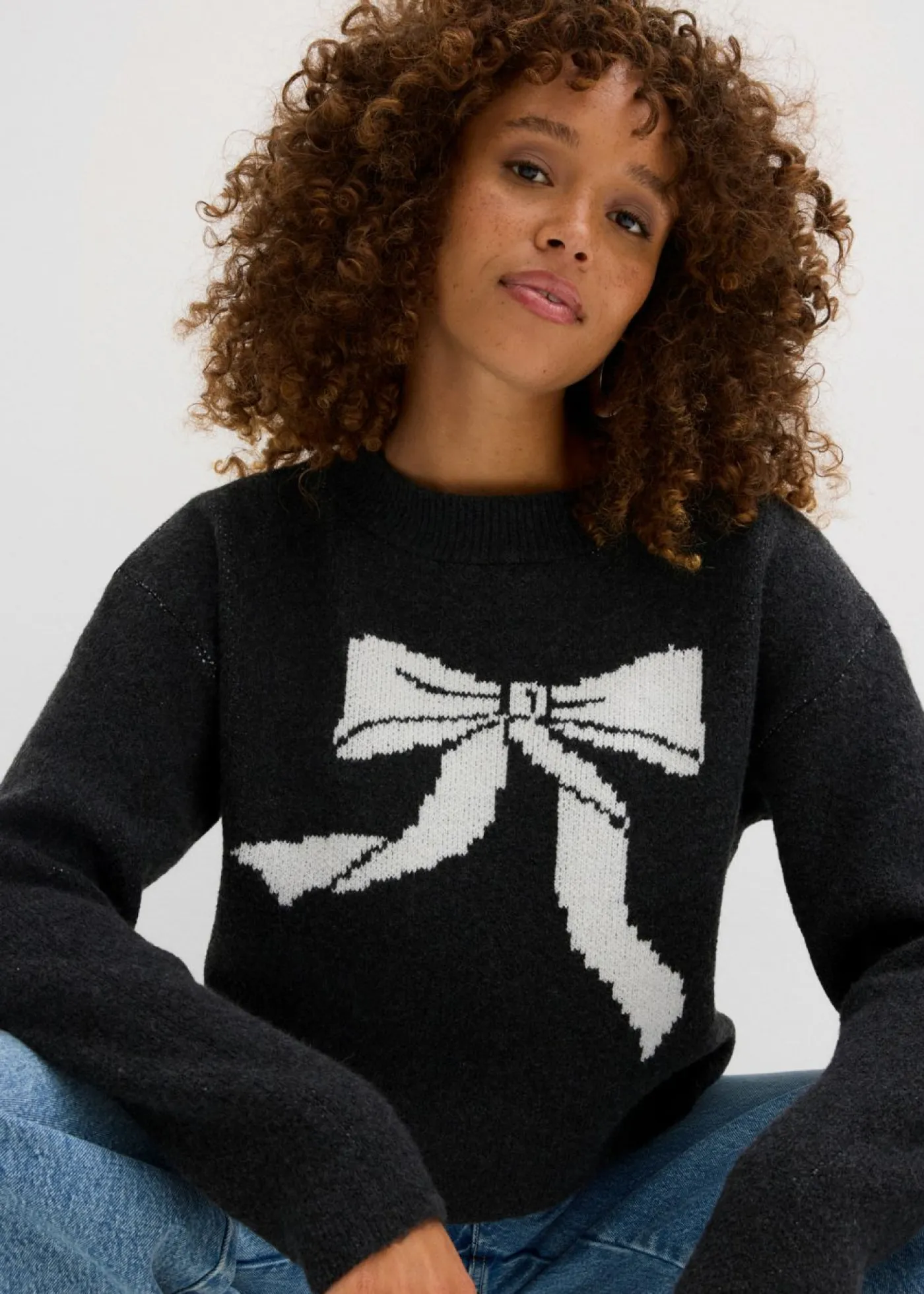 Jersey de punto con lazo Mujer Jerséis|Ropa De Punto