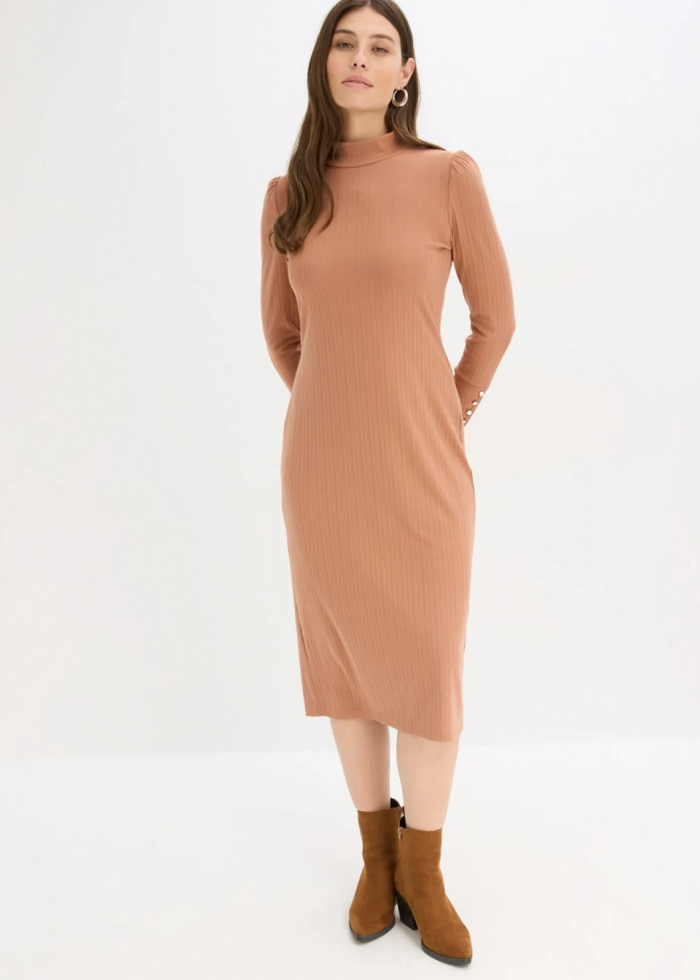 Best Jersey de punto de canalé de mezcla de viscosa Mujer Vestidos