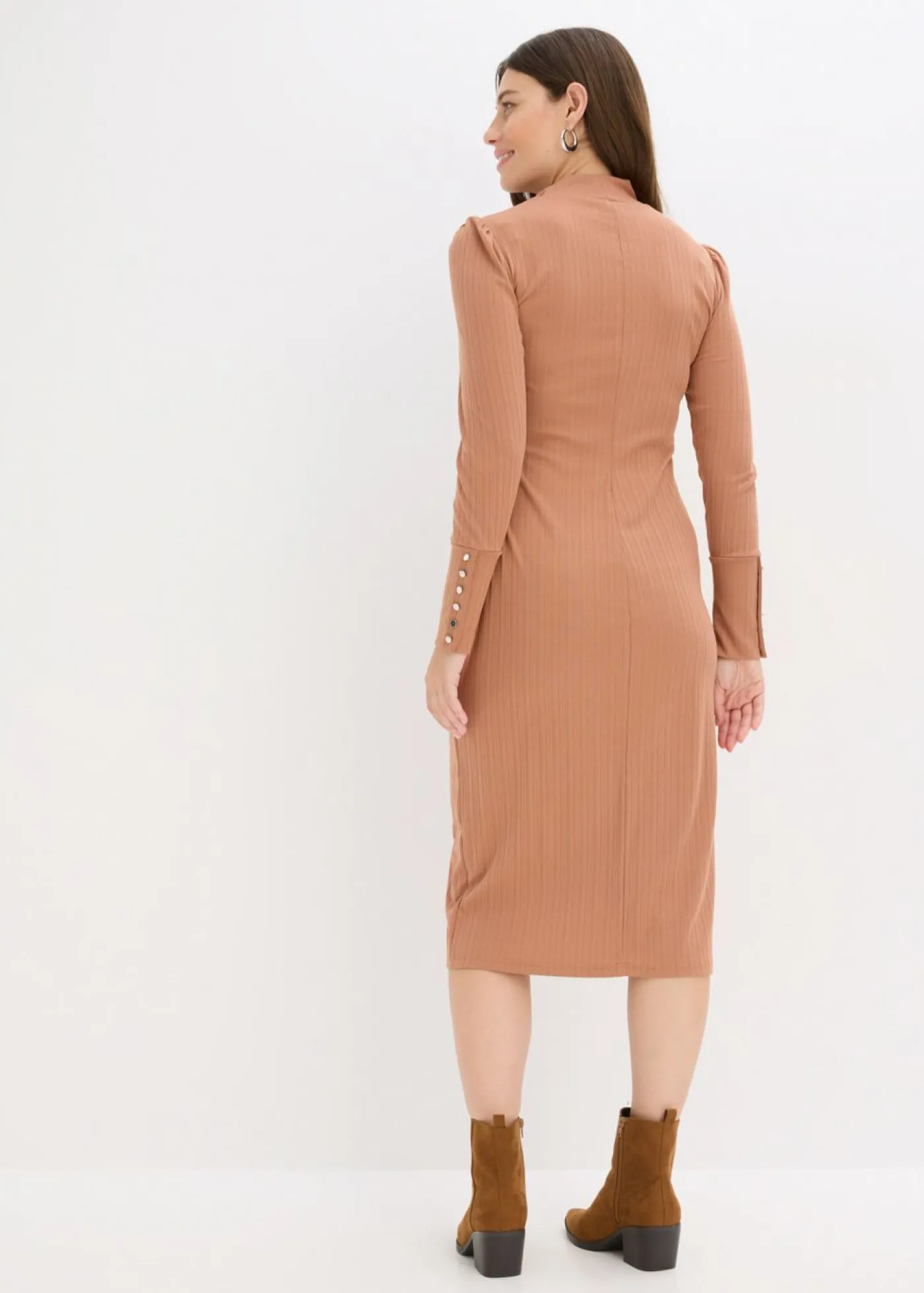 Best Jersey de punto de canalé de mezcla de viscosa Mujer Vestidos