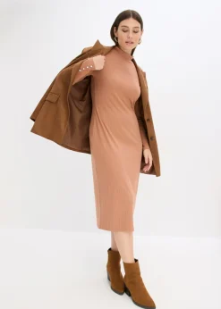 Best Jersey de punto de canalé de mezcla de viscosa Mujer Vestidos