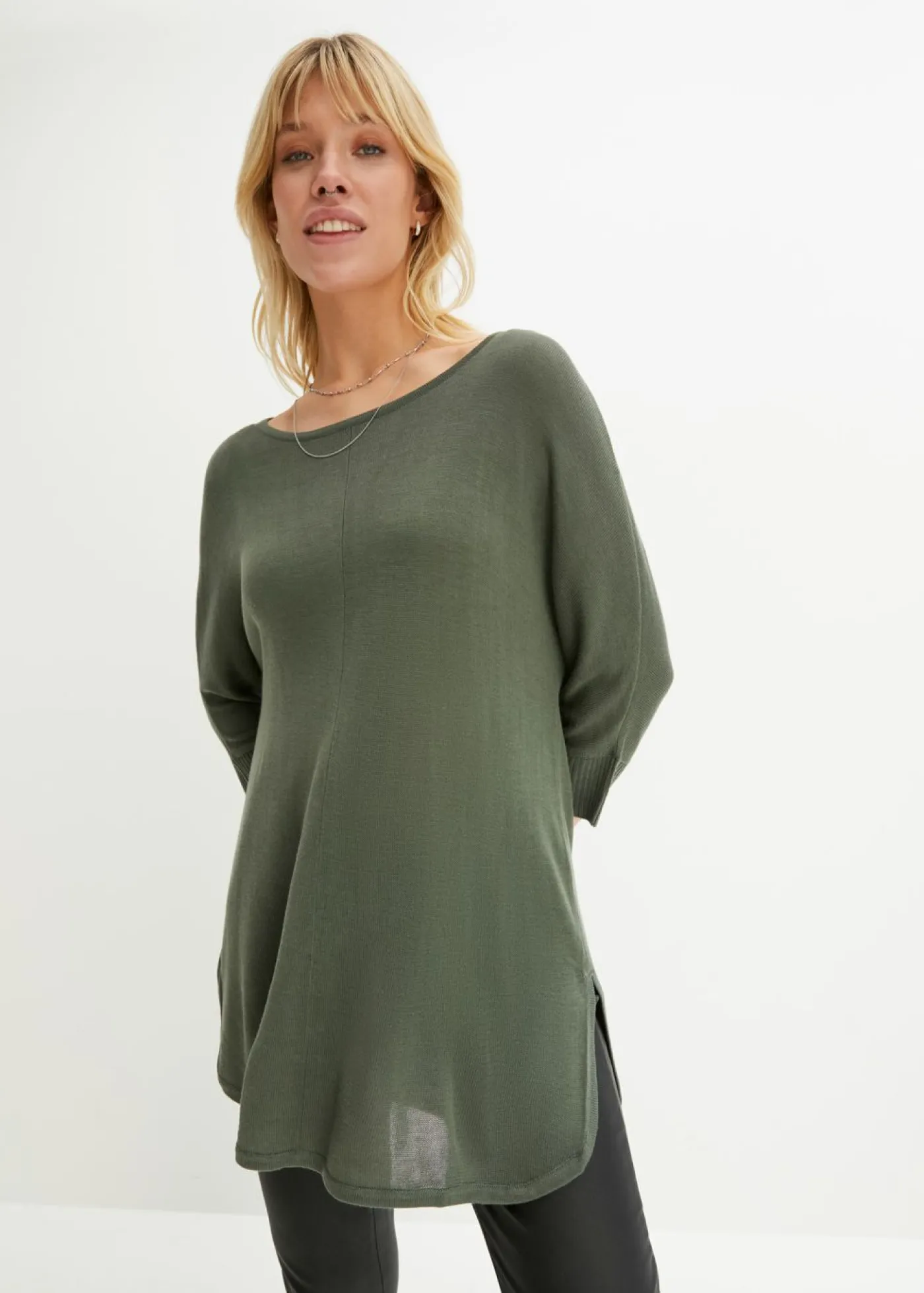 Sale Jersey de punto fino con mangas 3/4 Mujer Jerséis|Ropa De Punto