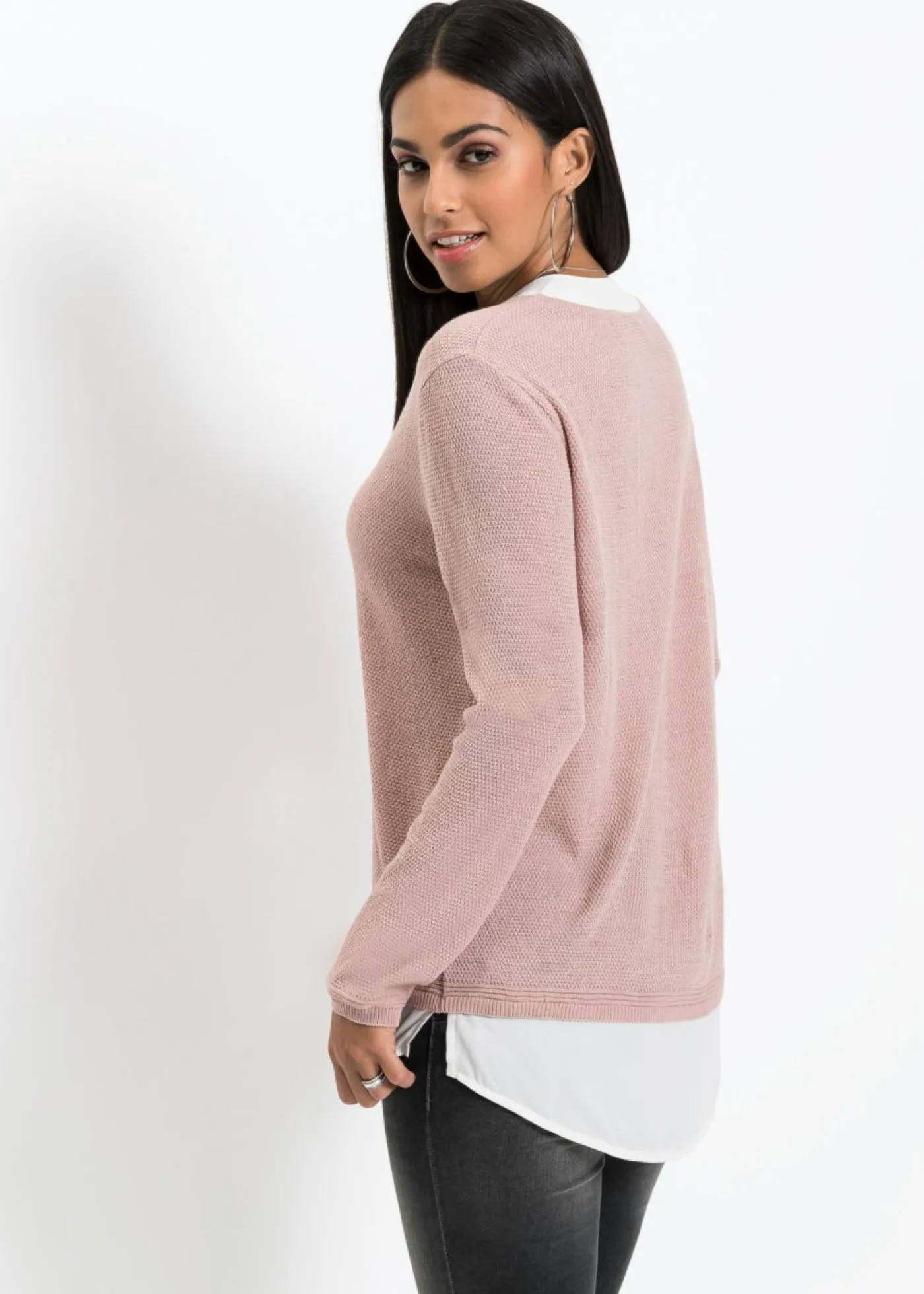 Best Jersey de punto fino con inserto de blusa Mujer Jerséis|Ropa De Punto