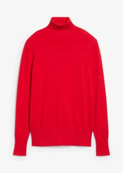 Jersey de punto fino con cuello alto Mujer Básicos|Jerséis