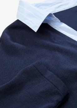 Hot Jersey de punto fino con inserto de blusa Mujer Jerséis|Ropa De Punto