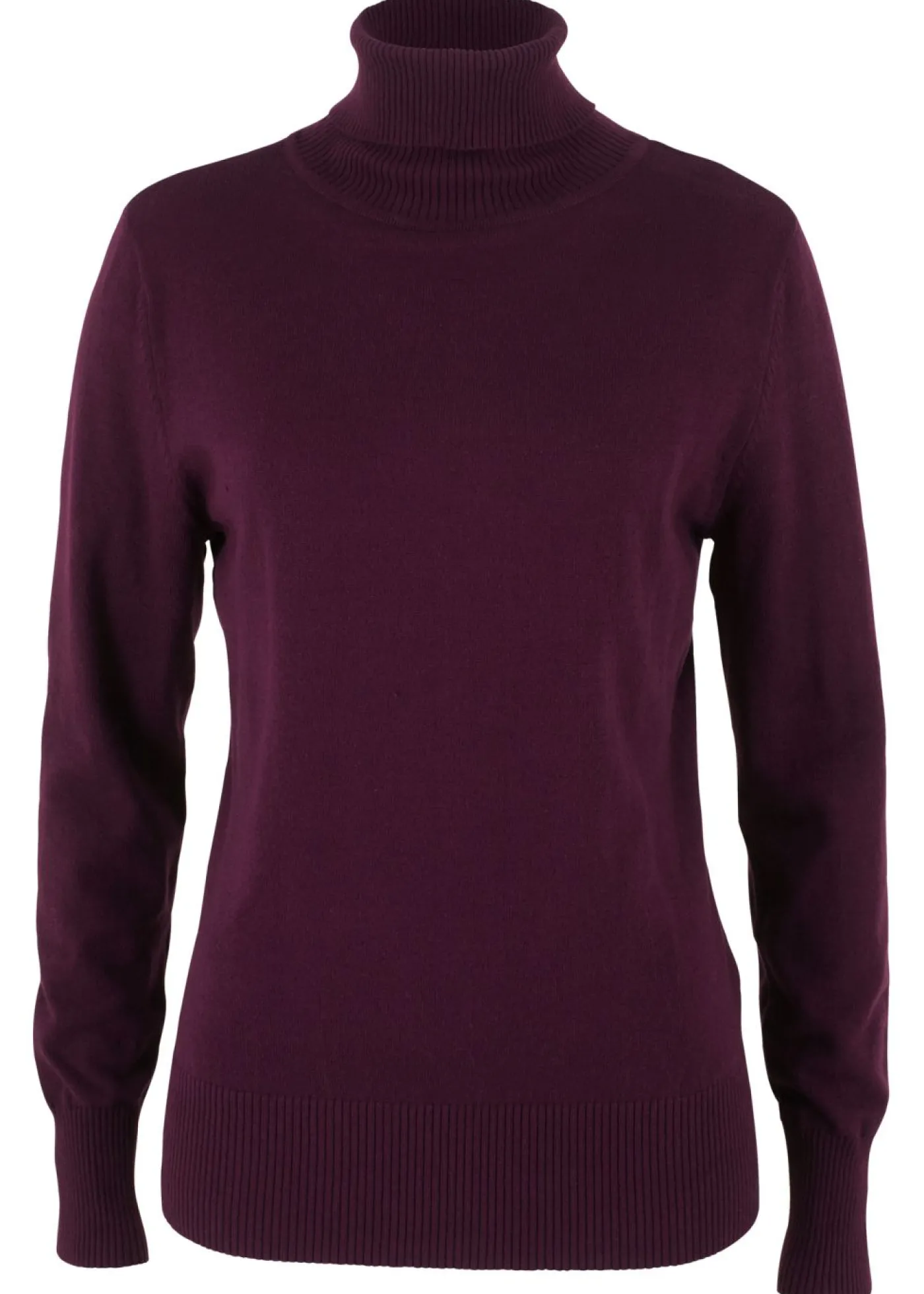 Jersey de punto fino con cuello alto Mujer Básicos|Jerséis