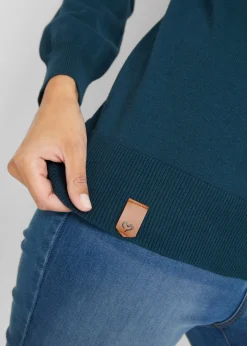 New Jersey de punto fino con cuello ancho Mujer Jerséis|Ropa De Punto