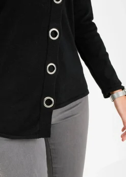 Sale Jersey de punto fino con detalles de tachuelas Mujer Jerséis|Ropa De Punto