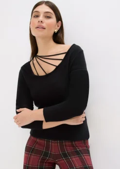 Discount Jersey de punto fino con escote profundo Mujer Jerséis|Ropa De Punto