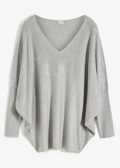 Sale Jersey de punto fino con aplicación de piedras brillantes Mujer Jerséis|Ropa De Punto