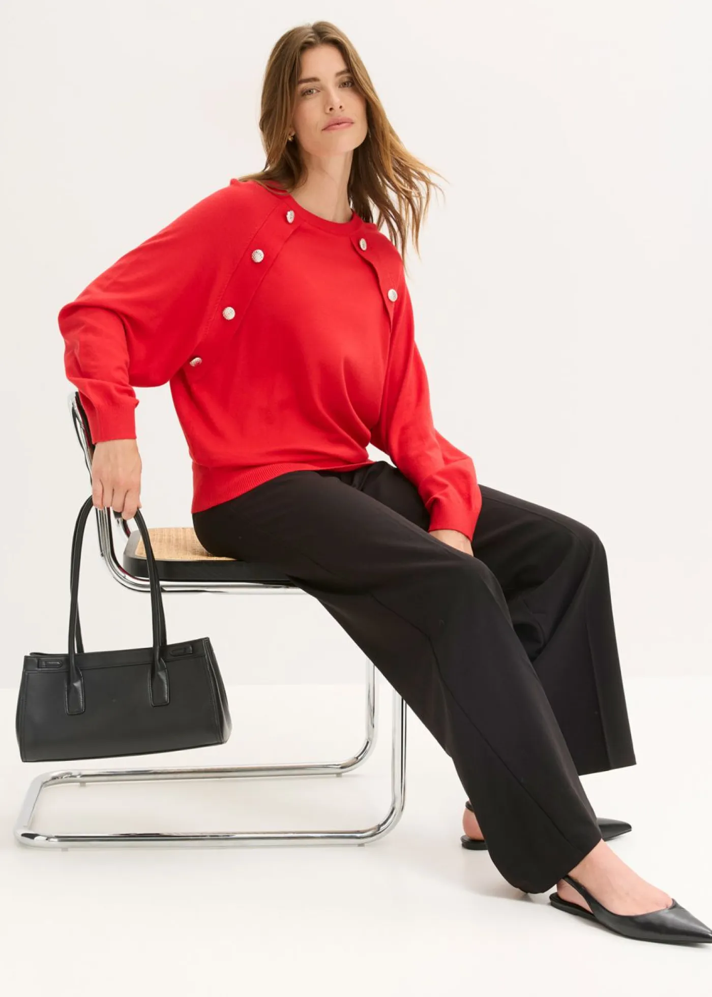 Clearance Jersey de punto fino de mezcla de viscosa fluida Mujer Jerséis|Ropa De Punto