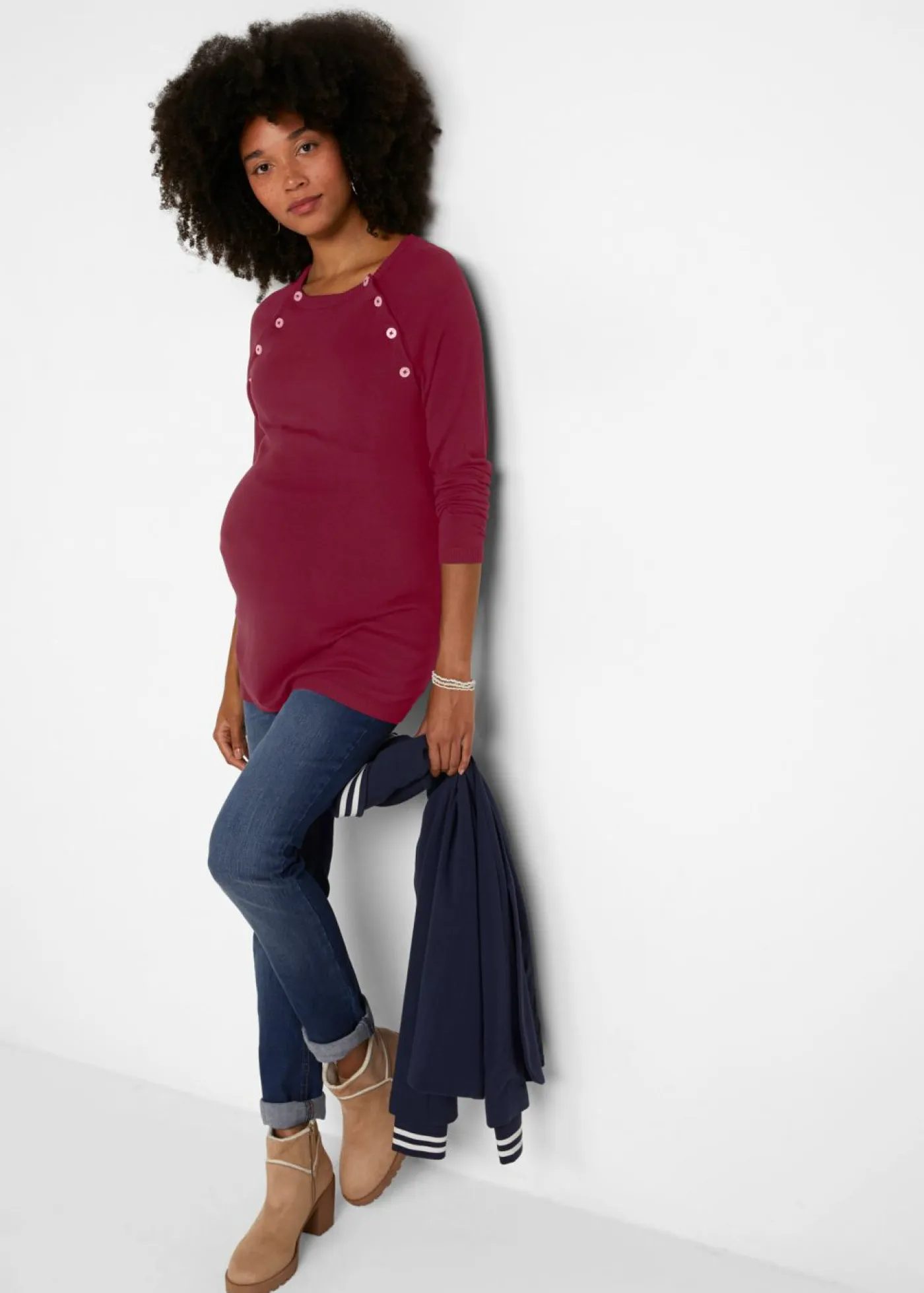 Discount Jersey de punto fino para premamá y lactancia 2 en 1 Mujer Premamá