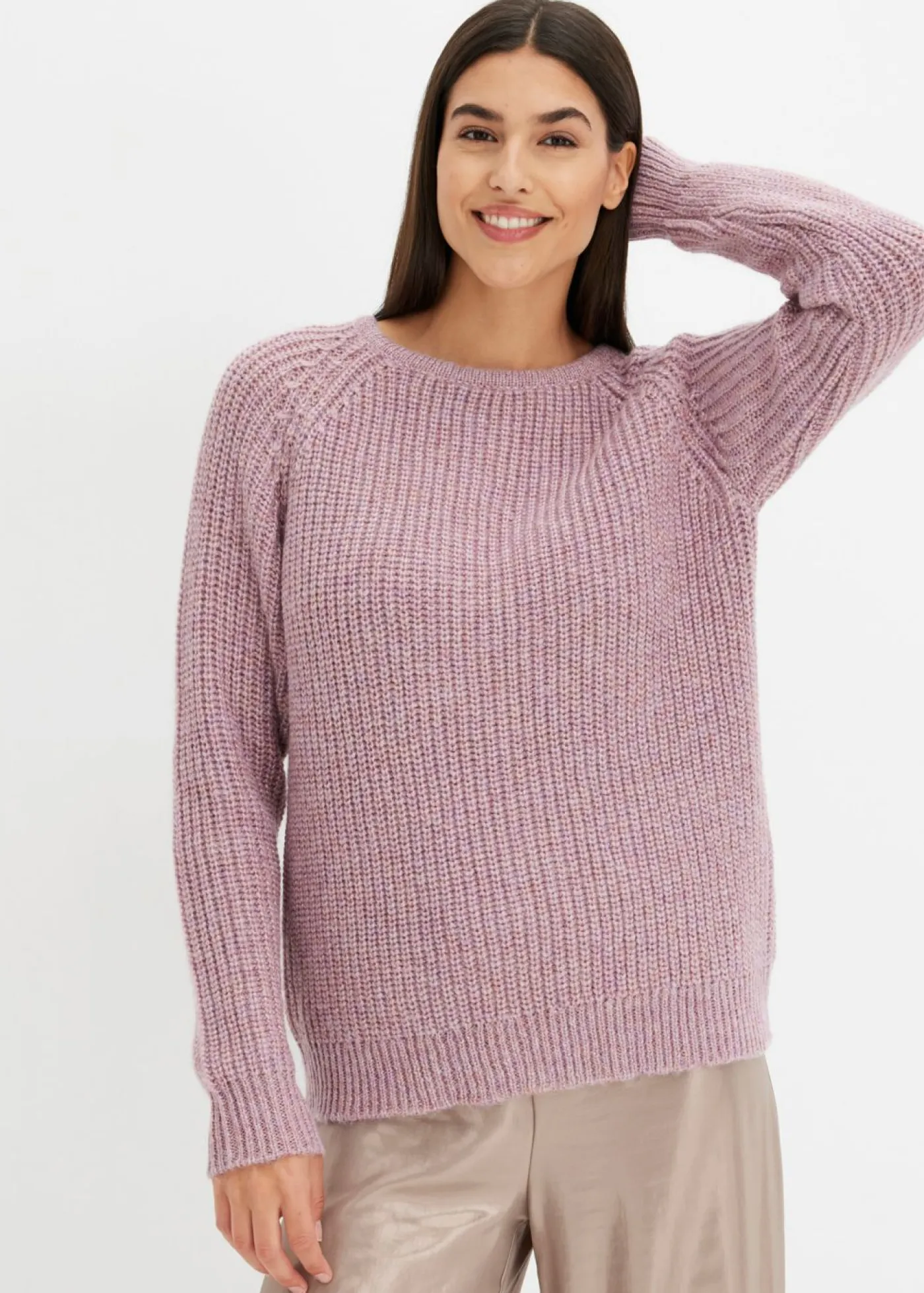 Jersey de punto grueso con hilo brillante Mujer Jerséis|Ropa De Punto