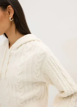 Outlet Jersey de punto grueso con capucha Mujer Jerséis|Ropa De Punto