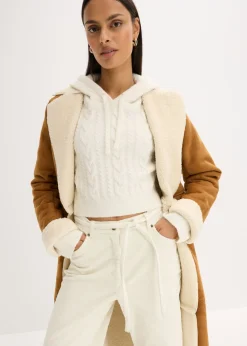 Outlet Jersey de punto grueso con capucha Mujer Jerséis|Ropa De Punto
