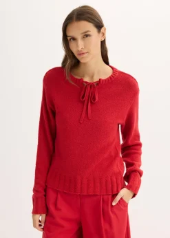 Hot Jersey de punto grueso con cordón Mujer Jerséis|Ropa De Punto