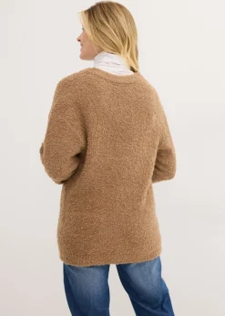 Sale Jersey de punto grueso con escote en V Mujer Jerséis|Ropa De Punto