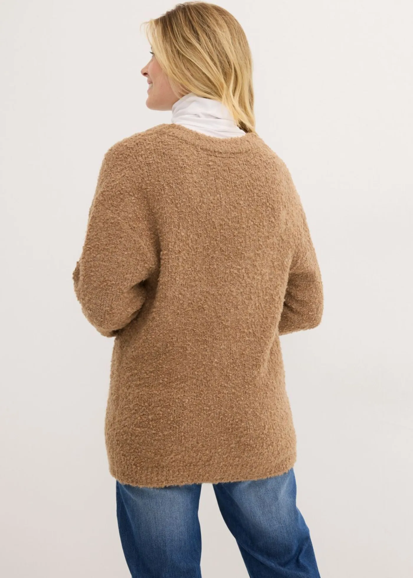 Sale Jersey de punto grueso con escote en V Mujer Jerséis|Ropa De Punto