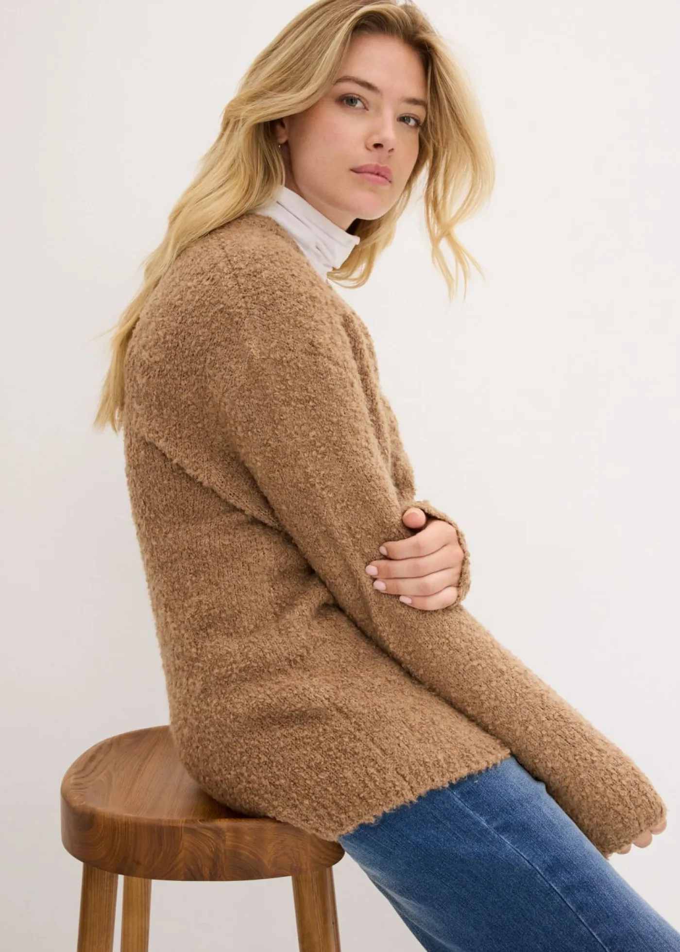 Sale Jersey de punto grueso con escote en V Mujer Jerséis|Ropa De Punto