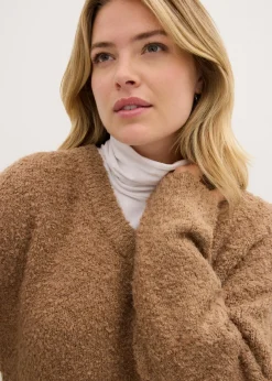 Sale Jersey de punto grueso con escote en V Mujer Jerséis|Ropa De Punto