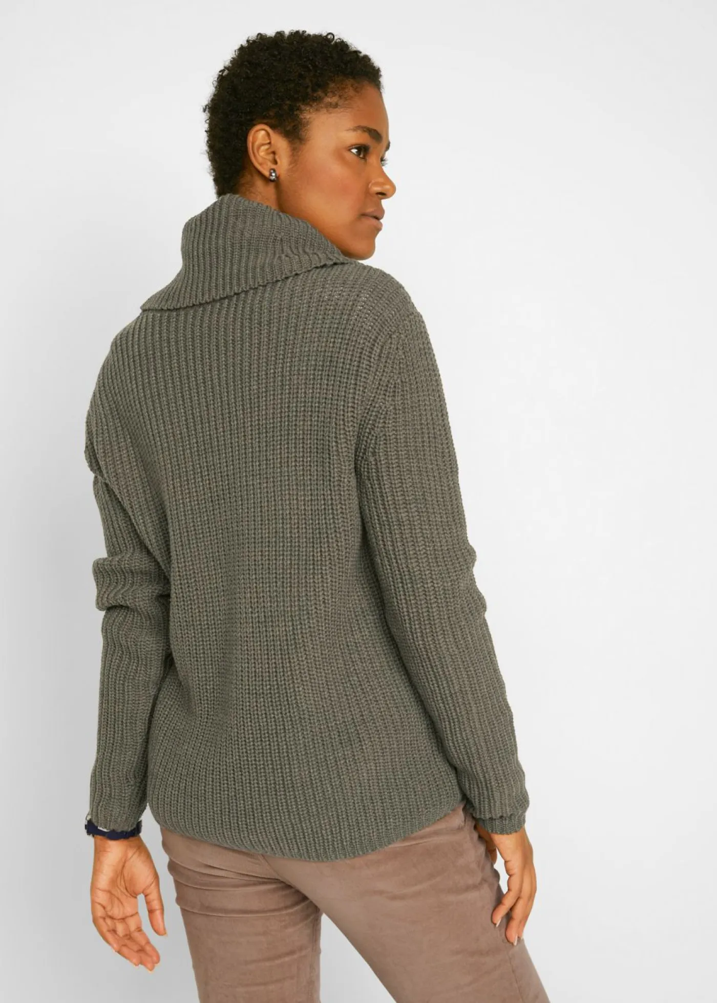 Sale Jersey de punto grueso con cuello ancho Mujer Jerséis|Ropa De Punto
