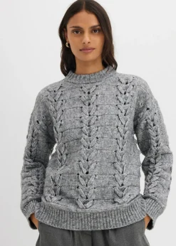 Sale Jersey de punto grueso con patrón trenzado Mujer Esenciales|Ropa De Punto