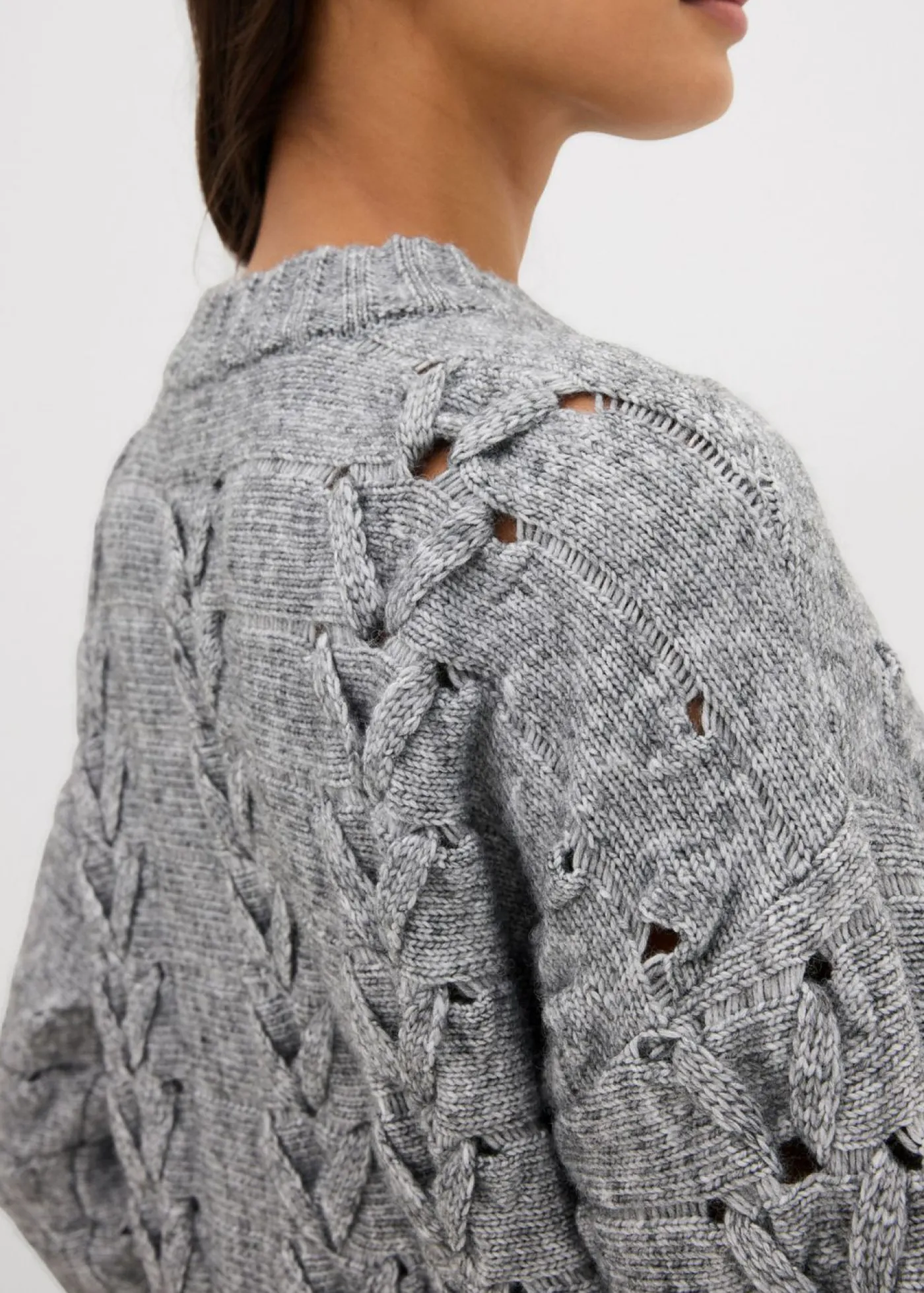 Sale Jersey de punto grueso con patrón trenzado Mujer Esenciales|Ropa De Punto