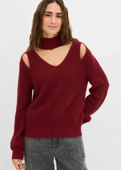 Sale Jersey de punto grueso con aberturas Mujer Jerséis|Ropa De Punto