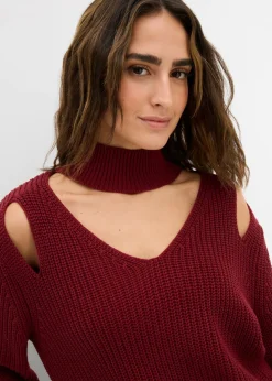 Sale Jersey de punto grueso con aberturas Mujer Jerséis|Ropa De Punto