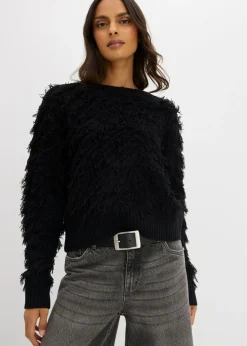 Discount Jersey de punto grueso con flecos Mujer Jerséis|Ropa De Punto