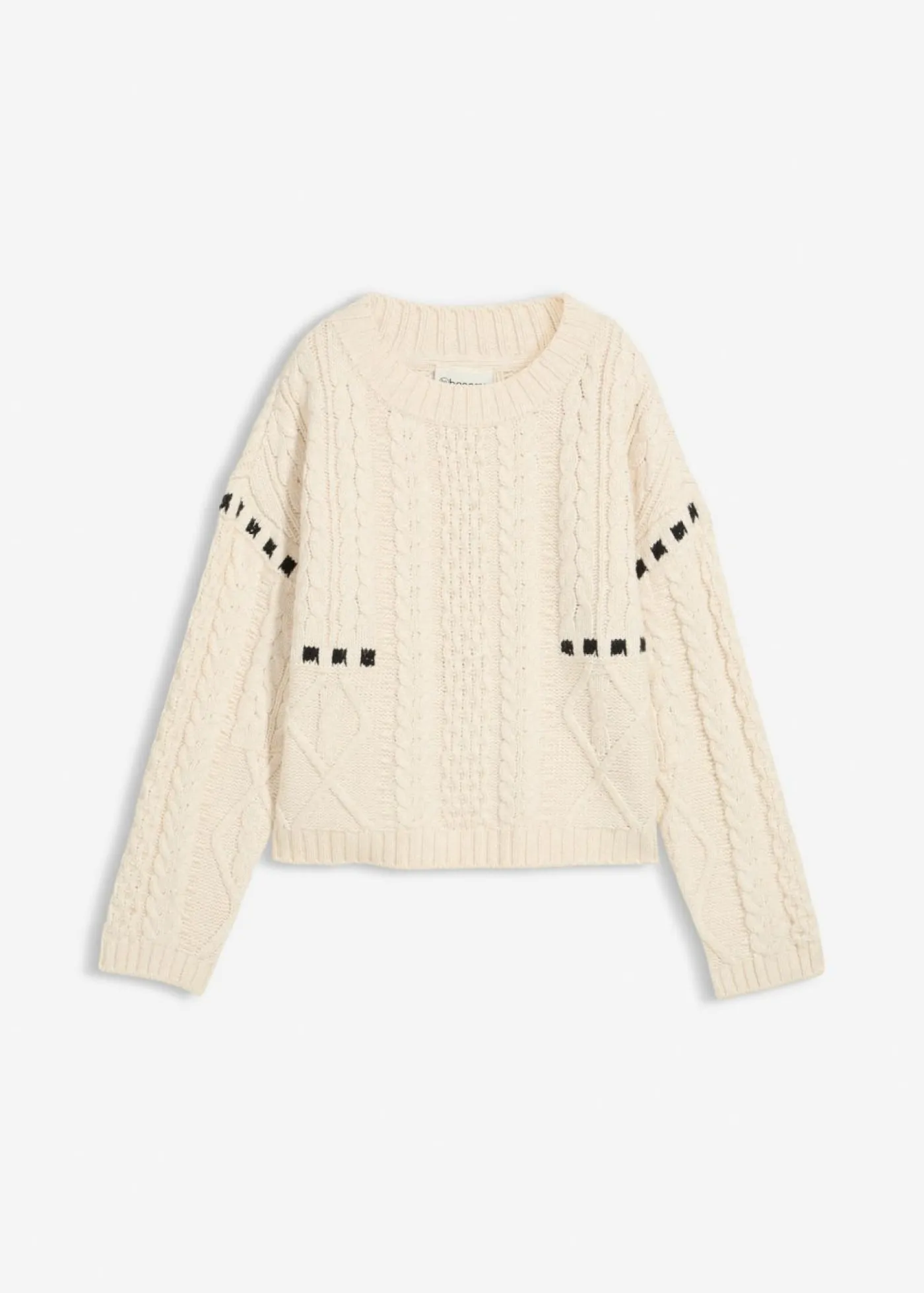 Outlet Jersey de punto grueso con patrón trenzado Mujer Jerséis|Ropa De Punto