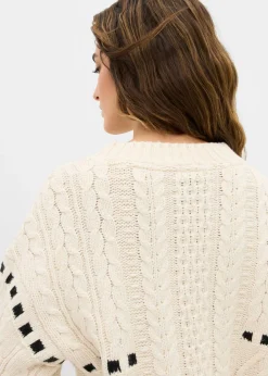 Outlet Jersey de punto grueso con patrón trenzado Mujer Jerséis|Ropa De Punto