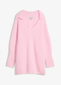Hot Jersey holgado con cuello tipo polo Mujer Jerséis|Ropa De Punto