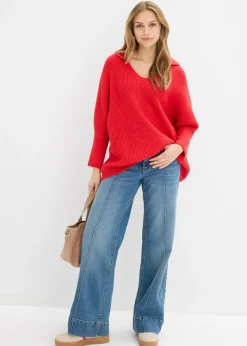 Sale Jersey holgado con cuello tipo polo Mujer Jerséis|Ropa De Punto